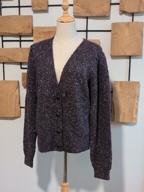 White House Black Market Purple Button Cardigan